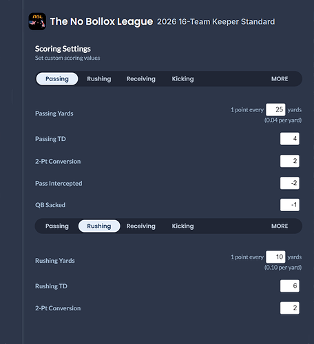 Scoring Settings 1 (2026)