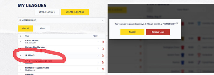 Missing name entry