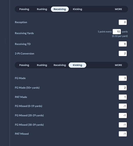 Scoring Settings 2 (2026)