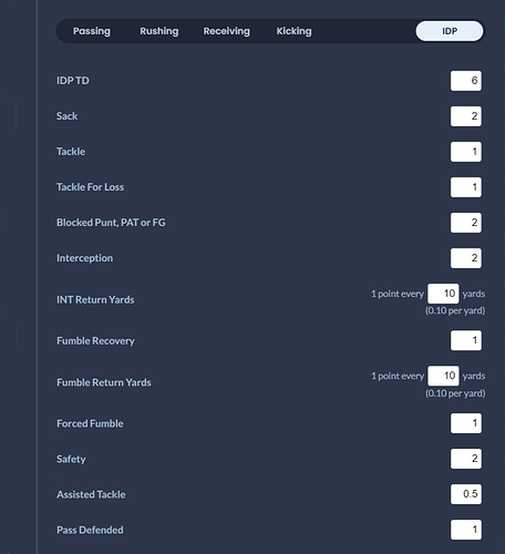 Scoring Settings 4 (2026)