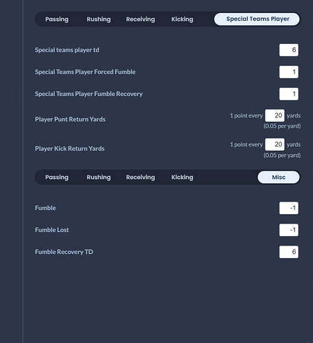 Scoring Settings 3 (2026)