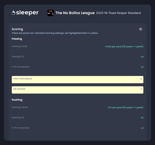 Scoring Settings 1