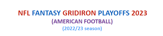 NFL FANTASY GRIDIRON (AMERICAN FOOTBALL) PLAYOFFS 2023 (2022/23 season) -  £10 entry - Fantasy Sports - The Fan Pub